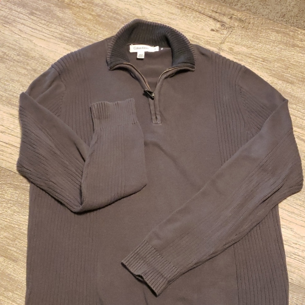 Grey Calvin Klein 1/4 Zip Sweater Sz M. B3